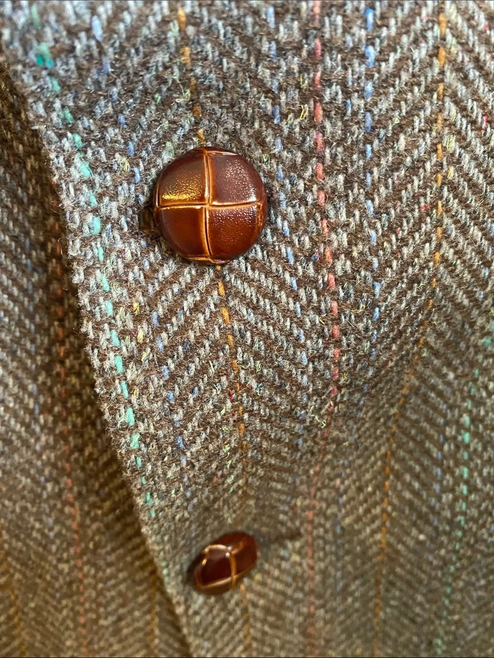 Vintage Austin Manor Multi-Color Brown Blazer, chest 23”